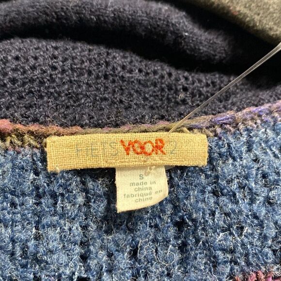 Anthropologie Fiets Voor Long‎ Waterfall Open Front Cardigan Alpaca Wool Navy S - Picture 11 of 13